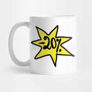 Discount 20%. Promotion, bonus, business, gift, price Mug